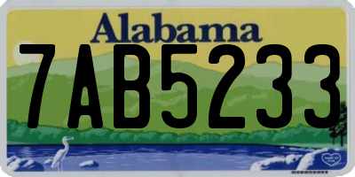 AL license plate 7AB5233