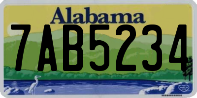 AL license plate 7AB5234