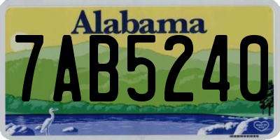 AL license plate 7AB5240