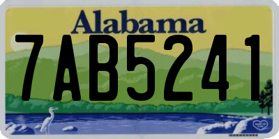 AL license plate 7AB5241