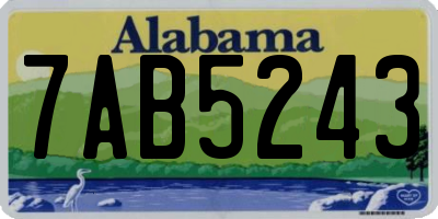 AL license plate 7AB5243