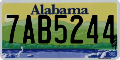 AL license plate 7AB5244