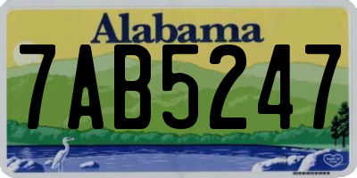 AL license plate 7AB5247