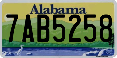 AL license plate 7AB5258