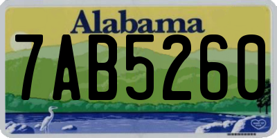 AL license plate 7AB5260