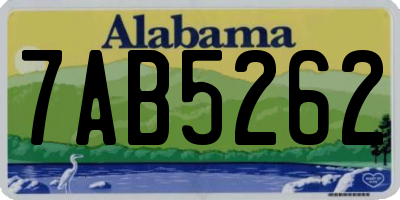 AL license plate 7AB5262