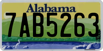 AL license plate 7AB5263