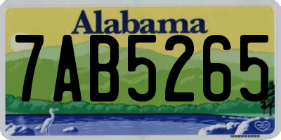 AL license plate 7AB5265