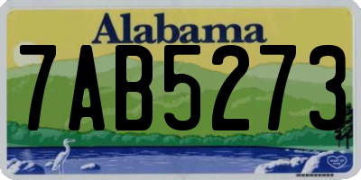 AL license plate 7AB5273