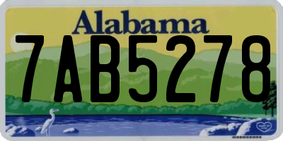 AL license plate 7AB5278