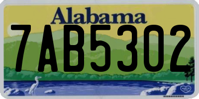 AL license plate 7AB5302