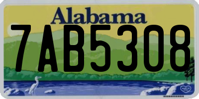AL license plate 7AB5308