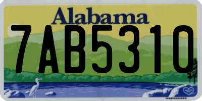 AL license plate 7AB5310