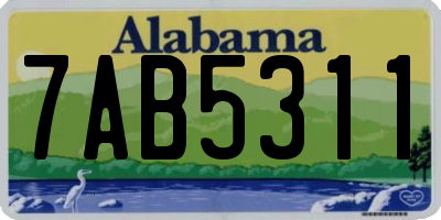 AL license plate 7AB5311