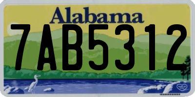 AL license plate 7AB5312