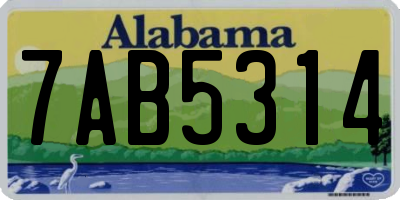 AL license plate 7AB5314