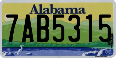 AL license plate 7AB5315