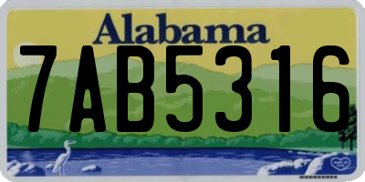 AL license plate 7AB5316