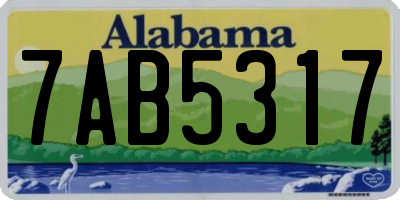 AL license plate 7AB5317