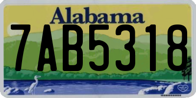 AL license plate 7AB5318