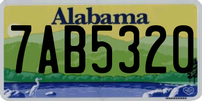 AL license plate 7AB5320