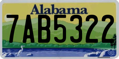AL license plate 7AB5322