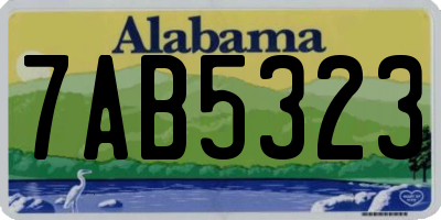 AL license plate 7AB5323