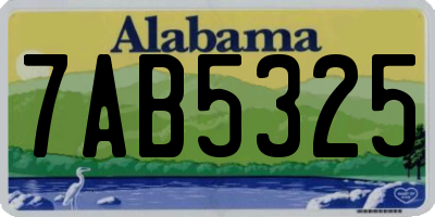AL license plate 7AB5325