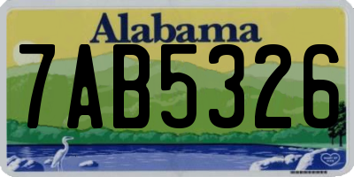 AL license plate 7AB5326