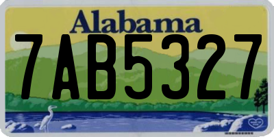 AL license plate 7AB5327