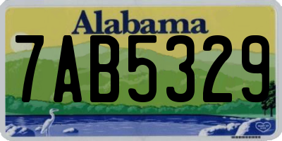 AL license plate 7AB5329