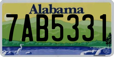 AL license plate 7AB5331