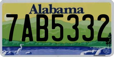 AL license plate 7AB5332