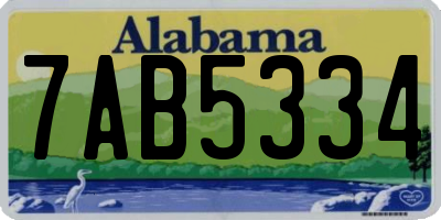 AL license plate 7AB5334