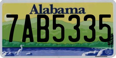 AL license plate 7AB5335