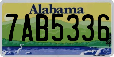 AL license plate 7AB5336