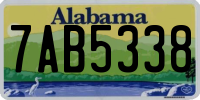AL license plate 7AB5338