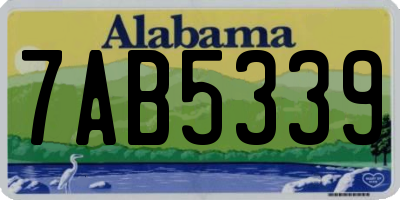 AL license plate 7AB5339