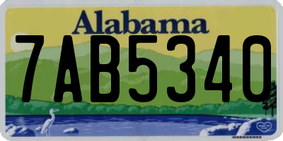 AL license plate 7AB5340