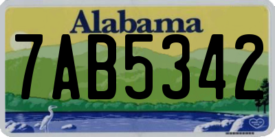 AL license plate 7AB5342