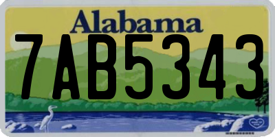 AL license plate 7AB5343