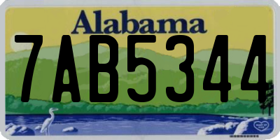 AL license plate 7AB5344