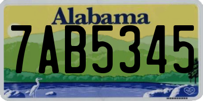 AL license plate 7AB5345
