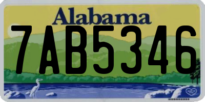 AL license plate 7AB5346