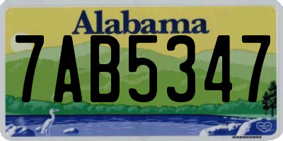 AL license plate 7AB5347