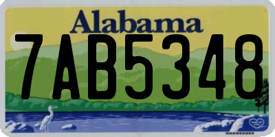AL license plate 7AB5348