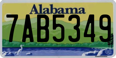 AL license plate 7AB5349