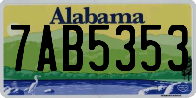 AL license plate 7AB5353