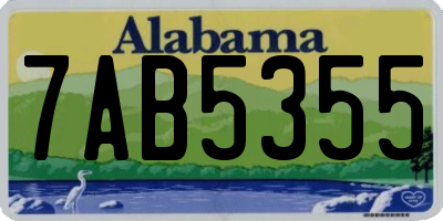 AL license plate 7AB5355