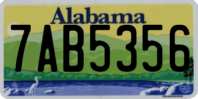 AL license plate 7AB5356